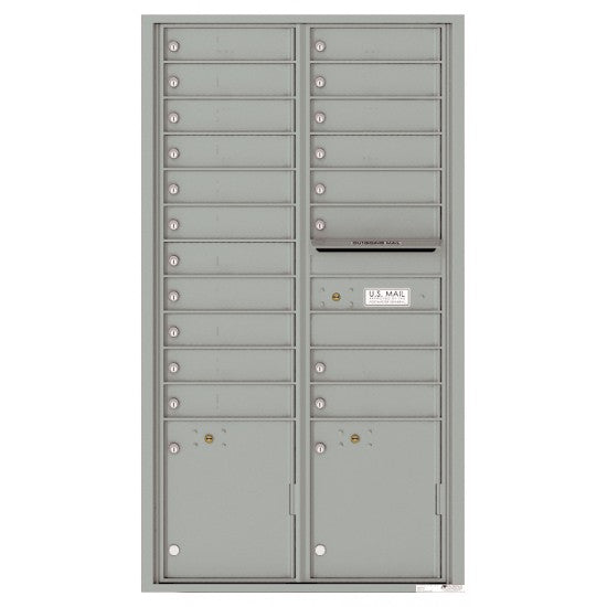 4C16D-19 - 19 Tenant Doors with 2 Parcel Lockers and Outgoing Mail Compartment - 4C Wall Mount Max Height Mailboxes