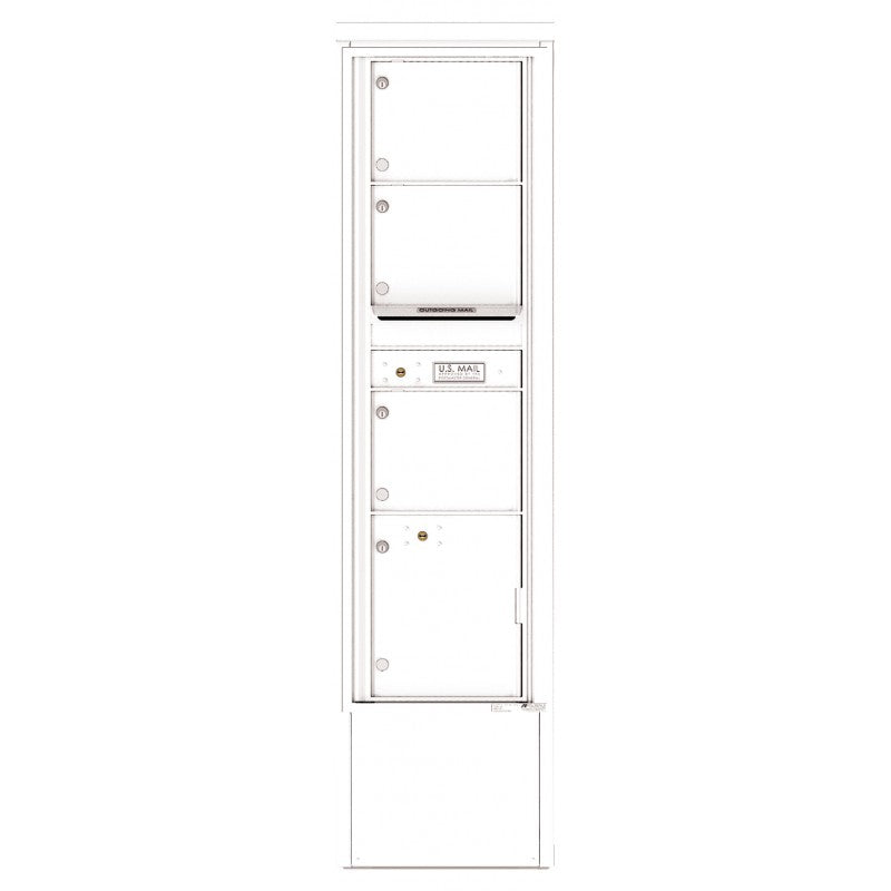 4C16S-03-D - 3 Tenant Doors with 1 Parcel Locker and Outgoing Mail Compartment - 4C Depot Mailbox Module