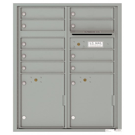 4CADD-09 - 9 Tenant Doors with 2 Parcel Lockers and Outgoing Mail Compartment - 4C Wall Mount ADA Max Height Mailboxes
