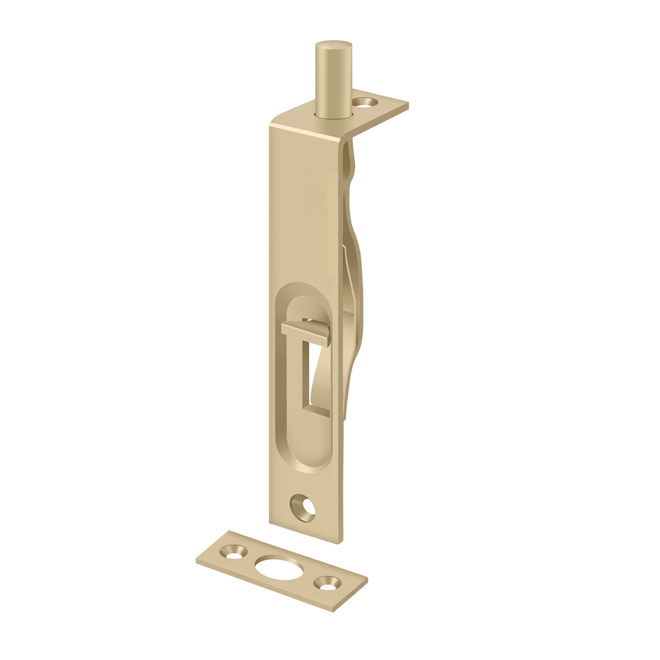 Deltana 4FBS 4" Flush Bolt, Heavy-Duty, Solid Brass