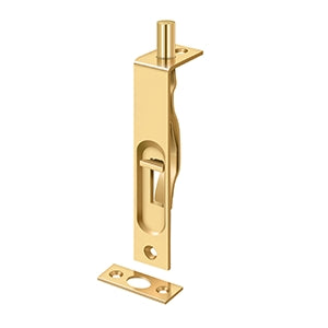 Deltana 4FBS 4" Flush Bolt, Heavy-Duty, Solid Brass