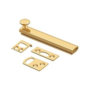 Deltana 4SBCS 4" Solid Brass Surface Bolt, Concealed Screws, HD