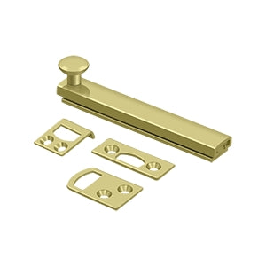Deltana 4SBCS 4" Solid Brass Surface Bolt, Concealed Screws, HD