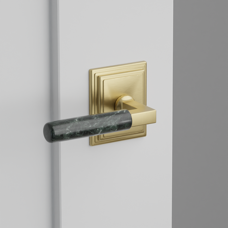 Emtek Green Marble Lever with Wilshire Rosette