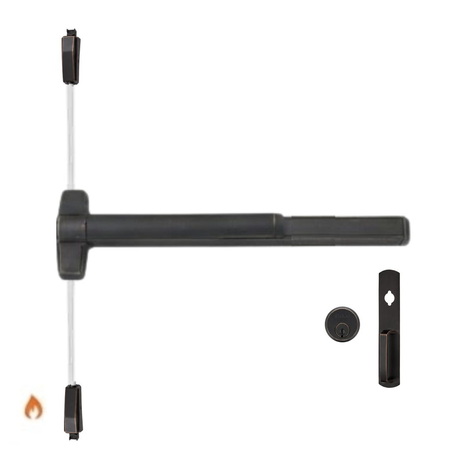 Von Duprin 9827NL-OP-F/9927NL-OP-F - Night Latch, Optional Pull Surface Vertical Rod Device - Fire Rated
