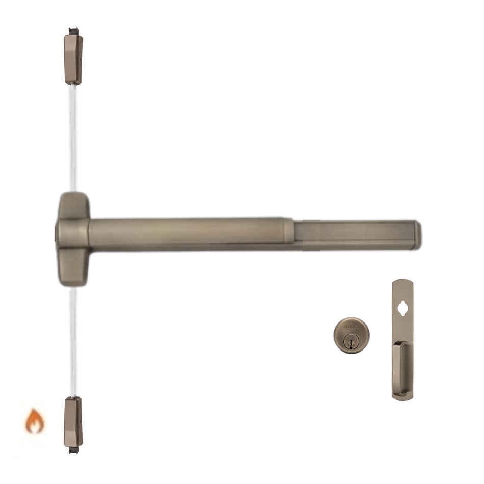 Von Duprin 9827NL-OP-F/9927NL-OP-F - Night Latch, Optional Pull Surface Vertical Rod Device - Fire Rated