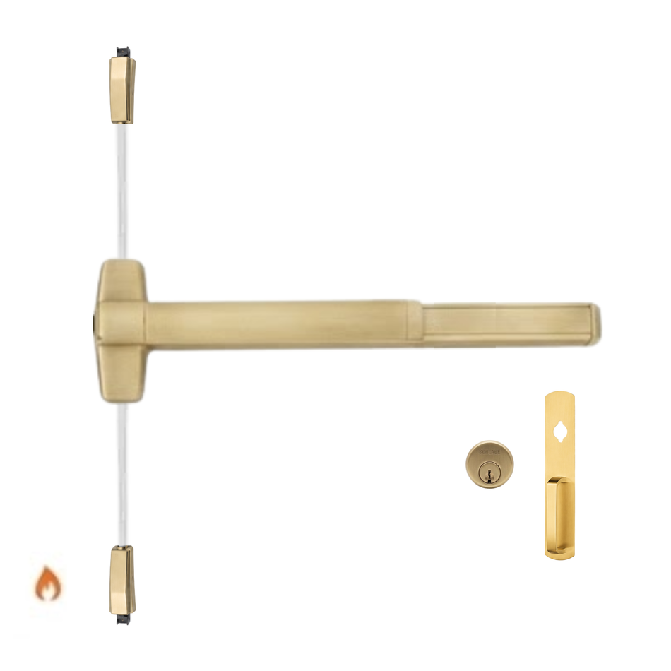 Von Duprin 9827NL-OP-F/9927NL-OP-F - Night Latch, Optional Pull Surface Vertical Rod Device - Fire Rated