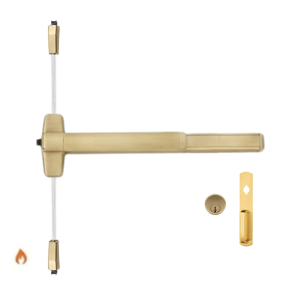 Von Duprin 9857NL-OP-F/9957NL-OP-F - Night Latch, Optional Pull Surface Three Point Latch Device - Fire Rated