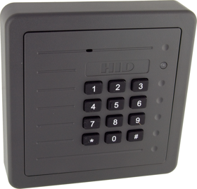 HID 5355AGK00 Single Gang, ProxPro Proximity Keypad Reader, 12 Key, Revision A, 125khz, Terminal Strip, Wiegand, 10-28.5 VDC, IP55, UL, FCC, Charcoal Gray