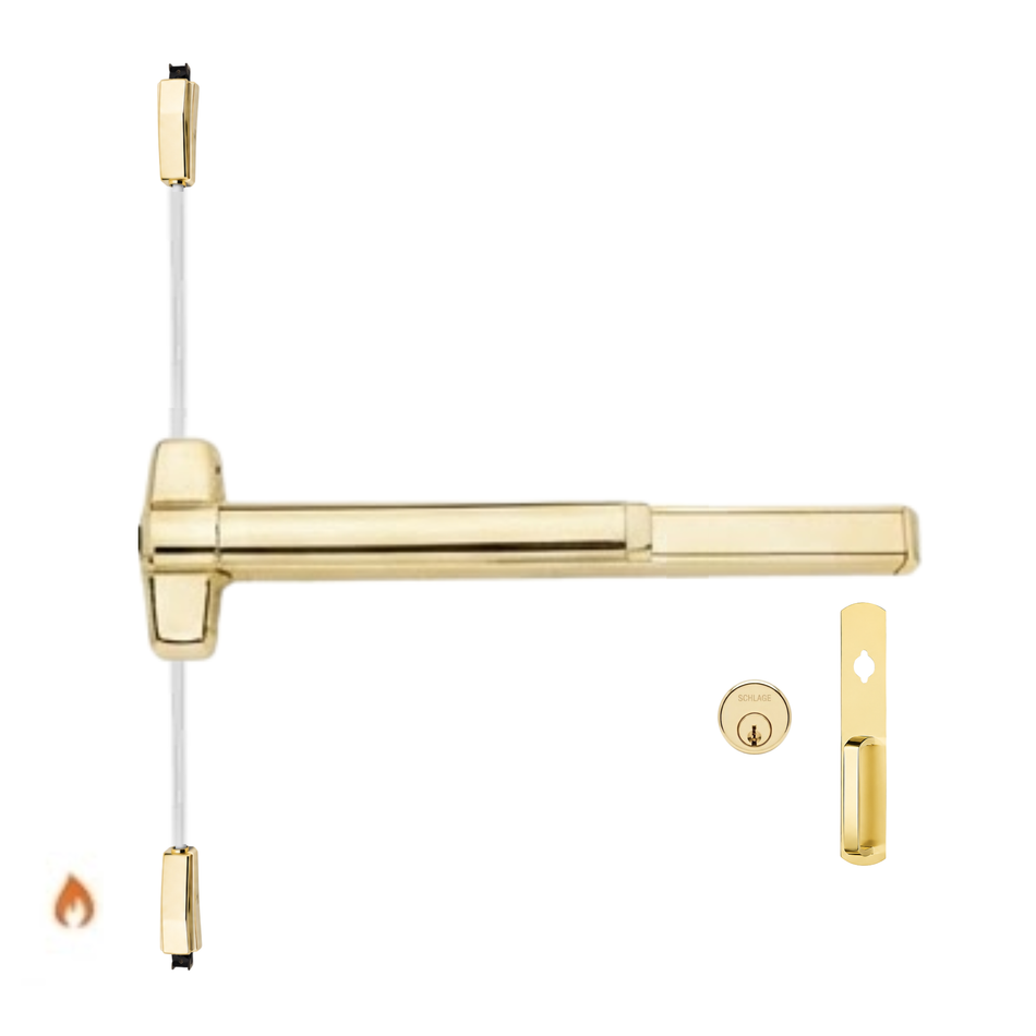 Von Duprin 9827NL-OP-F/9927NL-OP-F - Night Latch, Optional Pull Surface Vertical Rod Device - Fire Rated
