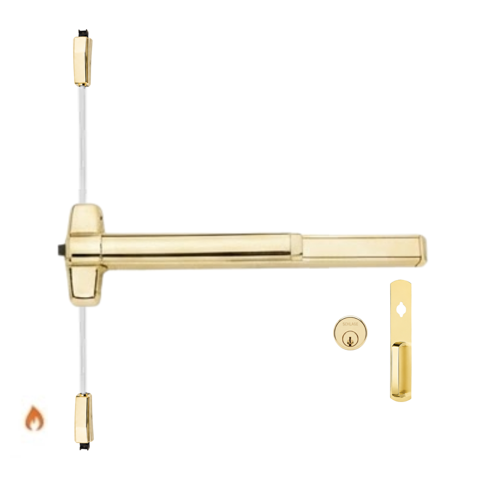 Von Duprin 9857NL-OP-F/9957NL-OP-F - Night Latch, Optional Pull Surface Three Point Latch Device - Fire Rated