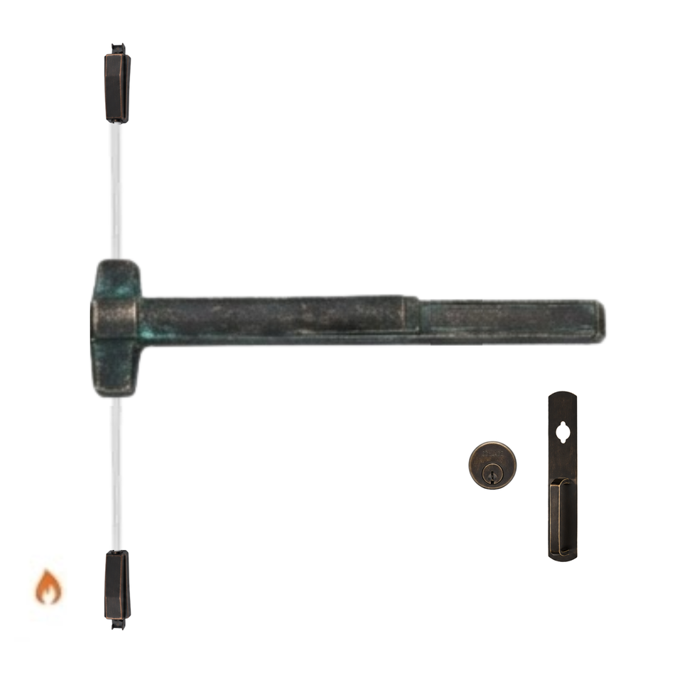Von Duprin 9827NL-OP-F/9927NL-OP-F - Night Latch, Optional Pull Surface Vertical Rod Device - Fire Rated