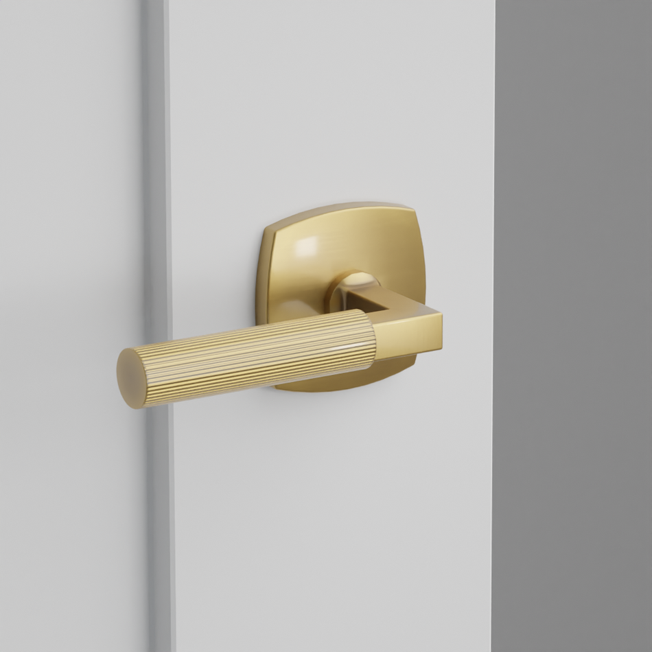 Emtek Straight Knurled Lever with Urban Modern Rosette