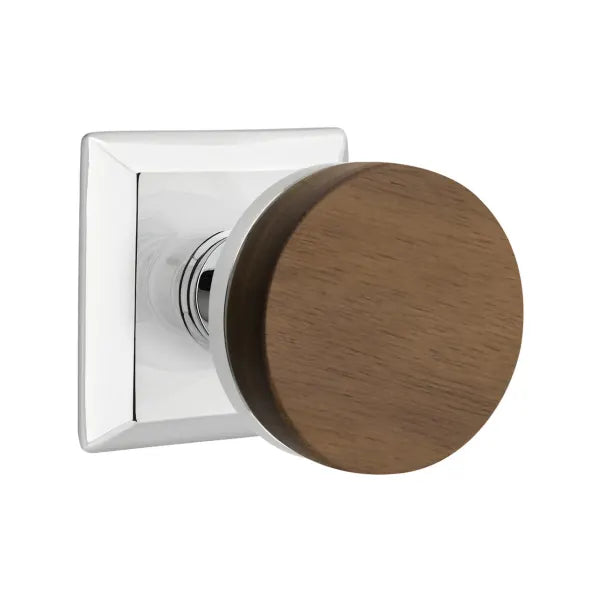 Emtek Conical Dark Walnut Knob with Quincy Rosette