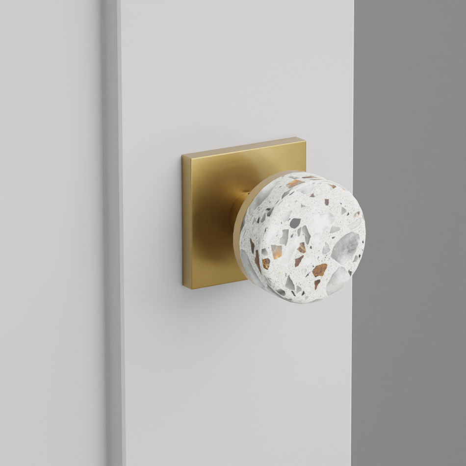 Emtek Conical Terrazzo Knob with Square Rosette