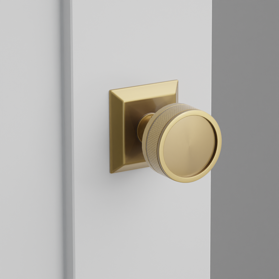 Emtek Knurled Knob with Quincy Rosette