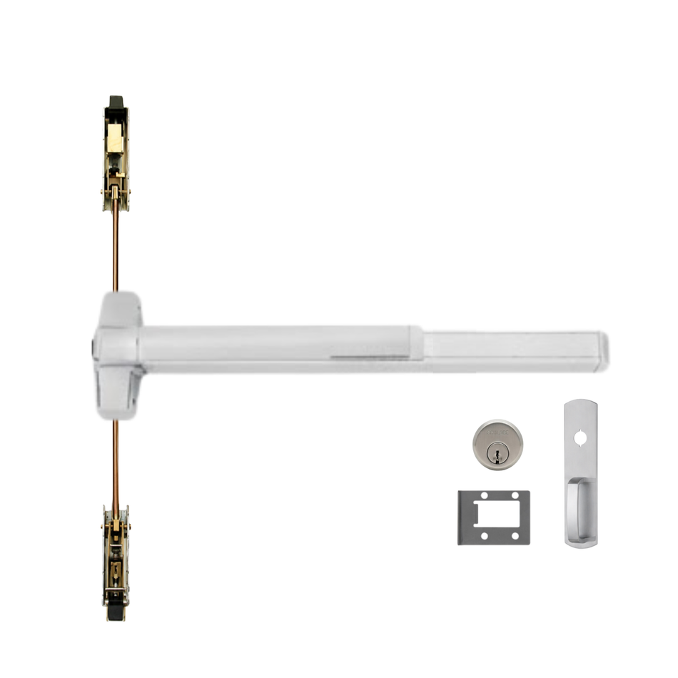 Von Duprin 9847WDC-NL-OP/9947WDC-NL-OP - Night Latch, Optional Pull Wood Door Concealed Vertical Rod Device