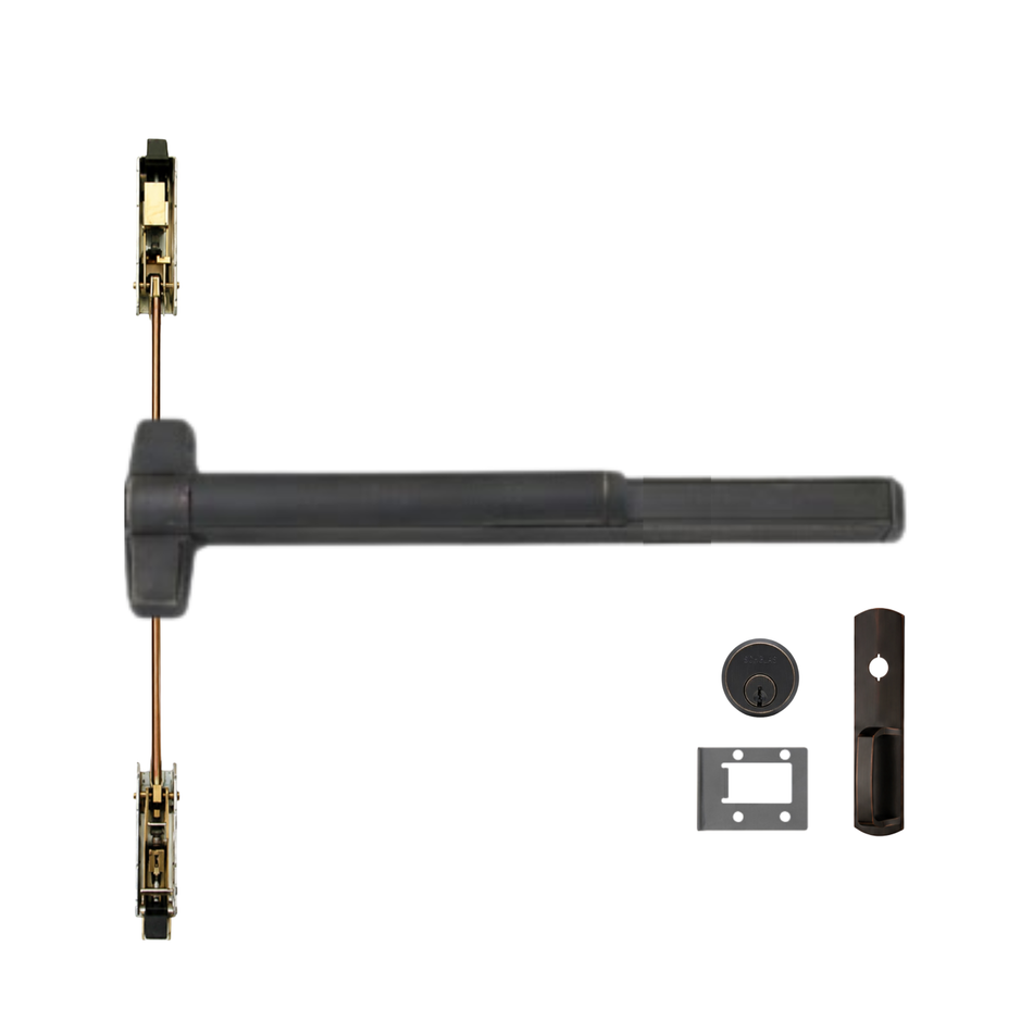 Von Duprin 9847WDC-NL-OP/9947WDC-NL-OP - Night Latch, Optional Pull Wood Door Concealed Vertical Rod Device