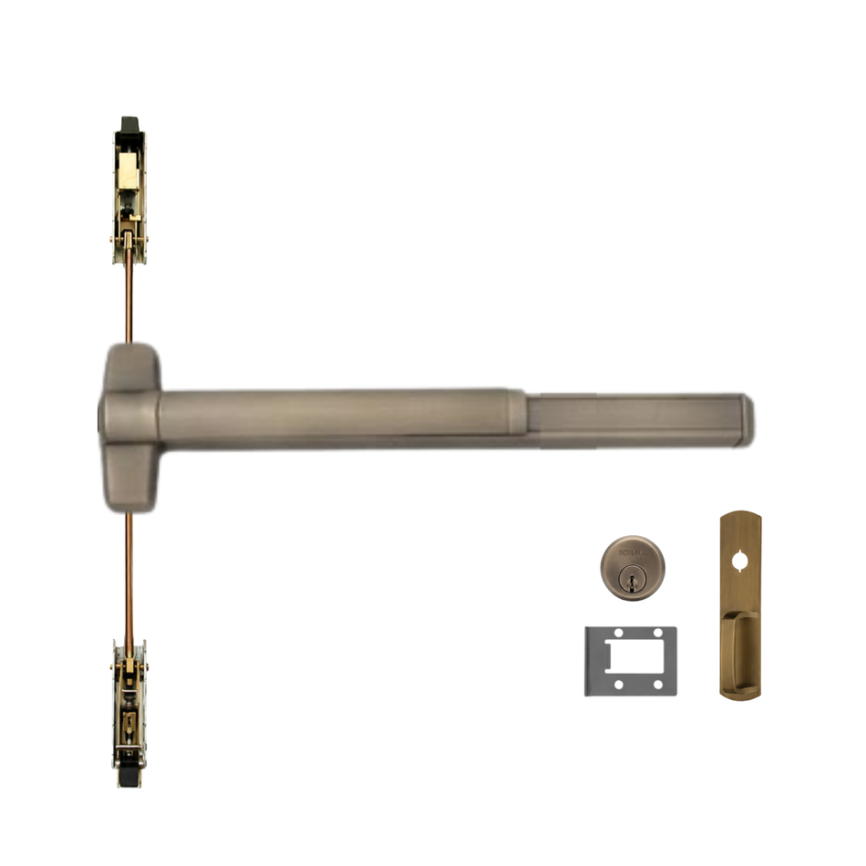 Von Duprin 9847WDC-NL-OP/9947WDC-NL-OP - Night Latch, Optional Pull Wood Door Concealed Vertical Rod Device