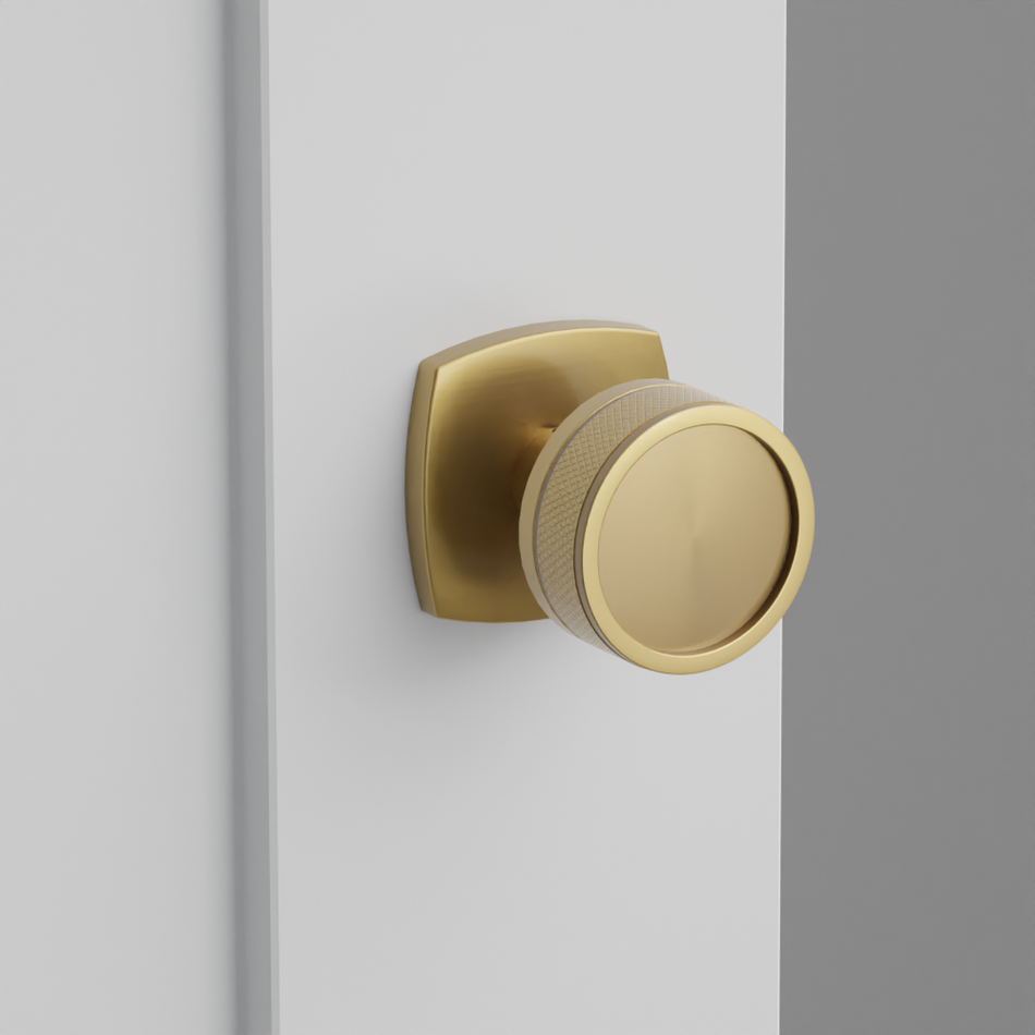 Emtek Knurled Knob with Urban Modern Rosette