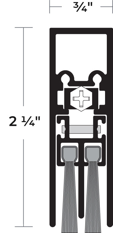 NGP 680DKB Anodized Aluminum Heavy-Duty Surface, Automatic Door Bottom with Nylon Brush Seal with EPDM Rubber Insert