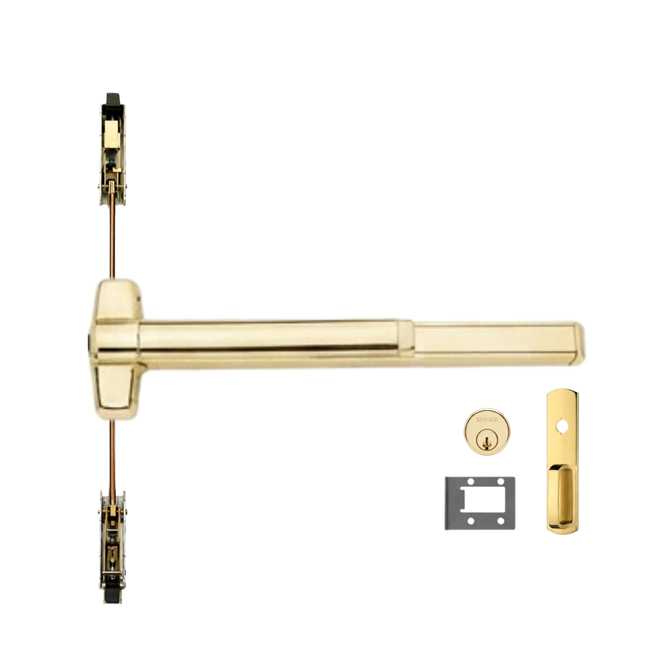 Von Duprin 9847WDC-NL-OP/9947WDC-NL-OP - Night Latch, Optional Pull Wood Door Concealed Vertical Rod Device
