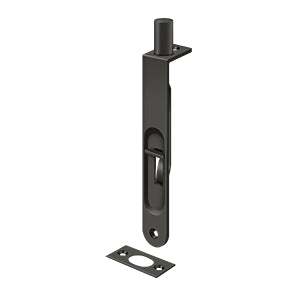 Deltana 6FBR 6" Flush Bolt, Heavy-Duty, Round, Solid Brass
