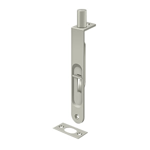 Deltana 6FBR 6" Flush Bolt, Heavy-Duty, Round, Solid Brass
