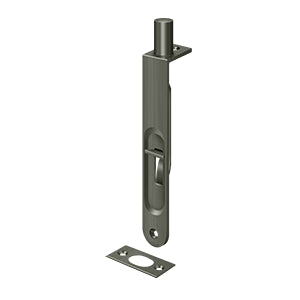 Deltana 6FBR 6" Flush Bolt, Heavy-Duty, Round, Solid Brass