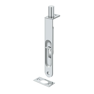 Deltana 6FBR 6" Flush Bolt, Heavy-Duty, Round, Solid Brass
