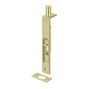 Deltana 6FBS 6" Flush Bolt, Heavy-Duty, Solid Brass