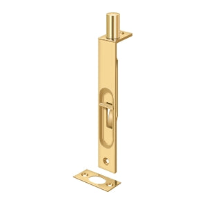 Deltana 6FBS 6" Flush Bolt, Heavy-Duty, Solid Brass