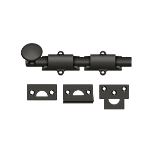 Deltana 6SB 6" Surface Bolt, Heavy-Duty, Solid Brass