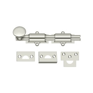 Deltana 6SB 6" Surface Bolt, Heavy-Duty, Solid Brass