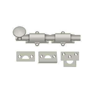 Deltana 6SB 6" Surface Bolt, Heavy-Duty, Solid Brass