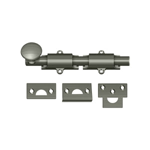 Deltana 6SB 6" Surface Bolt, Heavy-Duty, Solid Brass