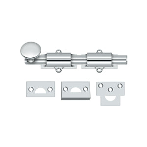 Deltana 6SB 6" Surface Bolt, Heavy-Duty, Solid Brass