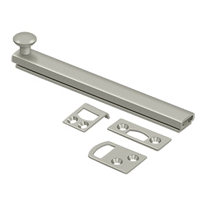 Deltana 6SBCS 6" Solid Brass Surface Bolt, Concealed Screws, HD