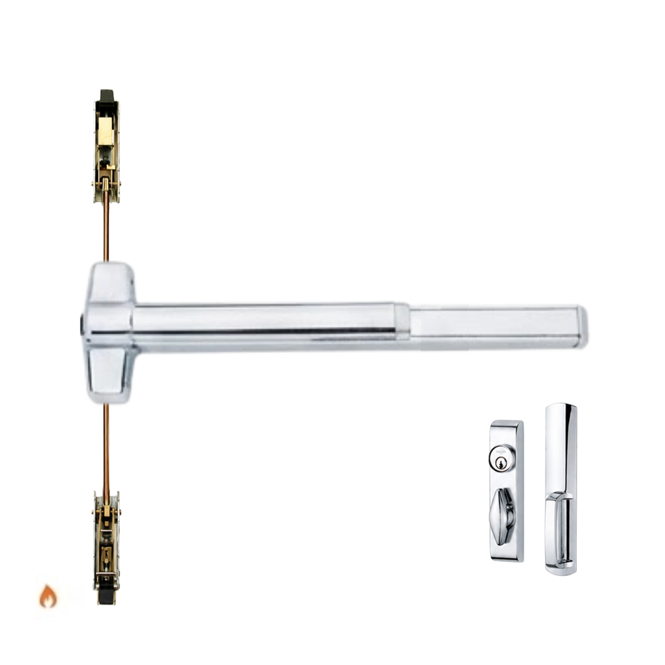 Von Duprin 9848TL-F/9948TL-F - Turn Lever, Concealed Vertical Rod Device - Fire Rated