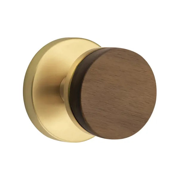 Emtek Conical Dark Walnut Knob with Disk Rosette