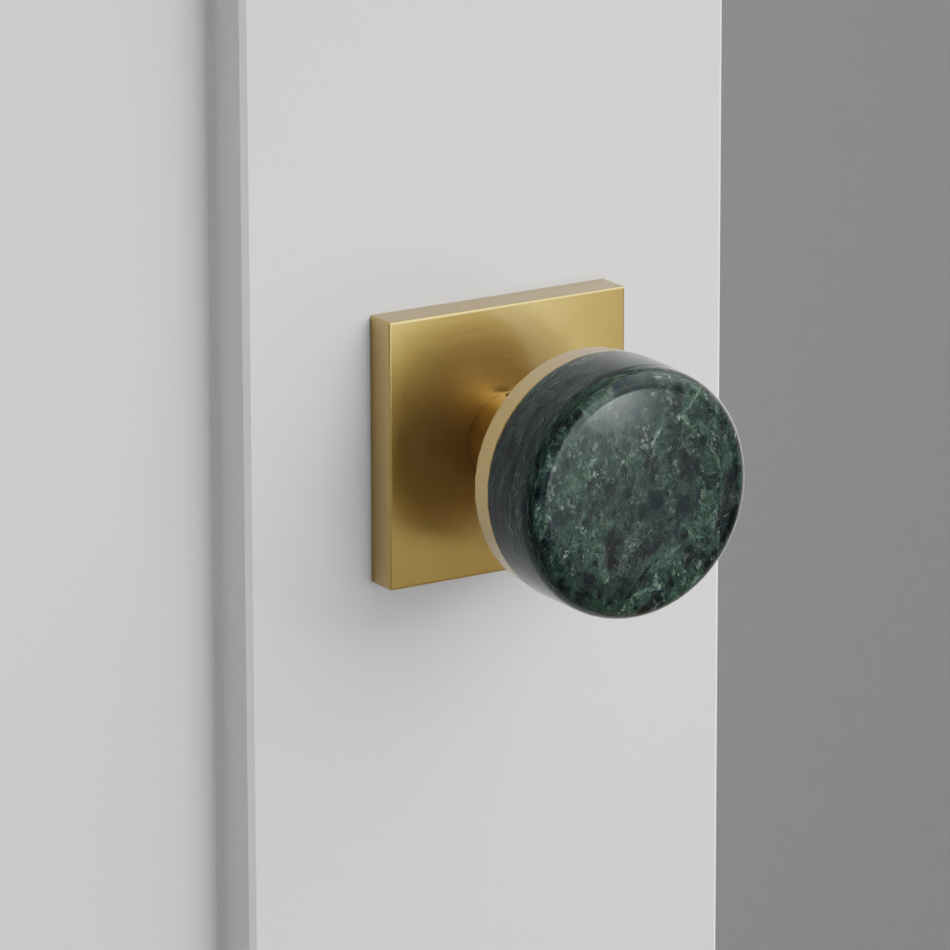 Emtek Conical Green Marble Knob with Square Rosette