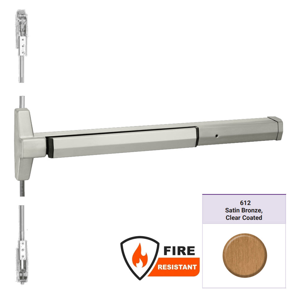 Accentra 7220MF Series Narrow Stile Concealed Vertical Rod Exit Device - Fire Rated