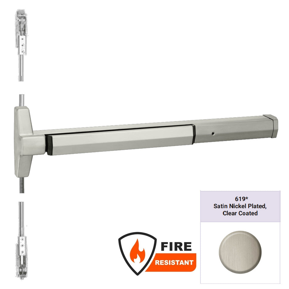 Accentra 7220MF Series Narrow Stile Concealed Vertical Rod Exit Device - Fire Rated
