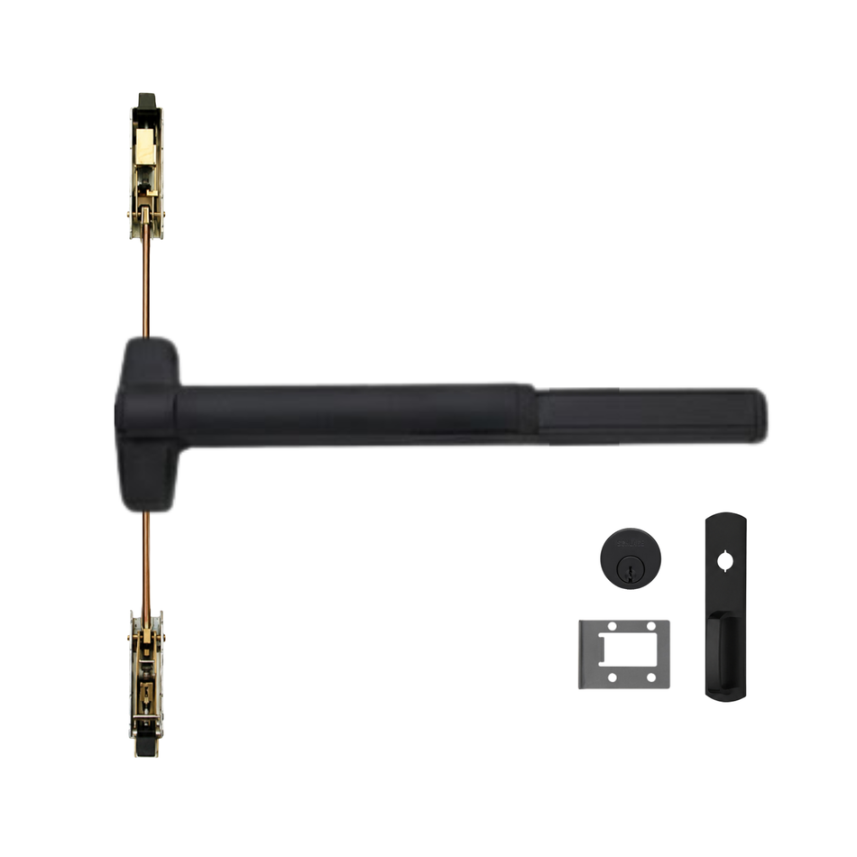 Von Duprin 9847WDC-NL-OP/9947WDC-NL-OP - Night Latch, Optional Pull Wood Door Concealed Vertical Rod Device