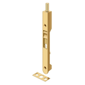 Deltana 7FBR 7" Flush Bolt, Heavy-Duty, Round, Solid Brass