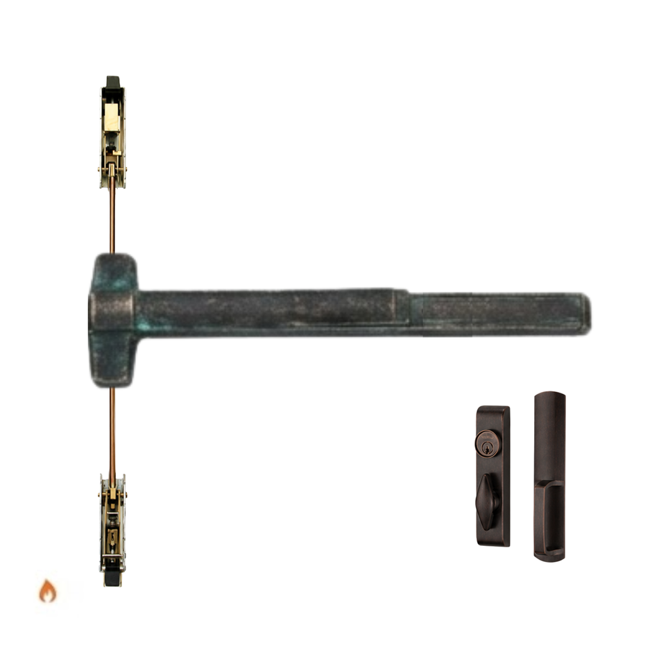 Von Duprin 9848TL-F/9948TL-F - Turn Lever, Concealed Vertical Rod Device - Fire Rated