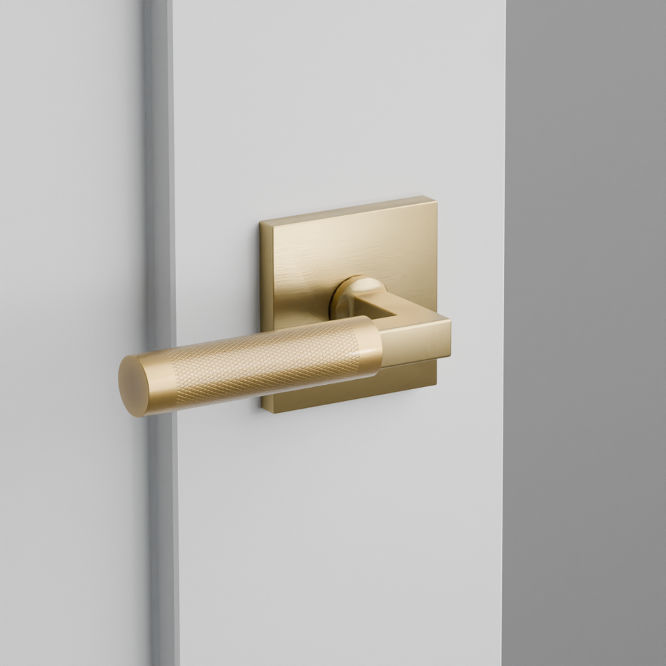 Emtek Knurled Lever with Square Rosette