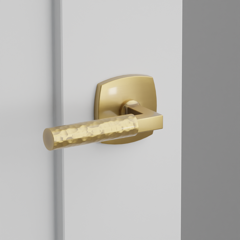 Emtek Hammered Lever with Urban Modern Rosette - L-Square