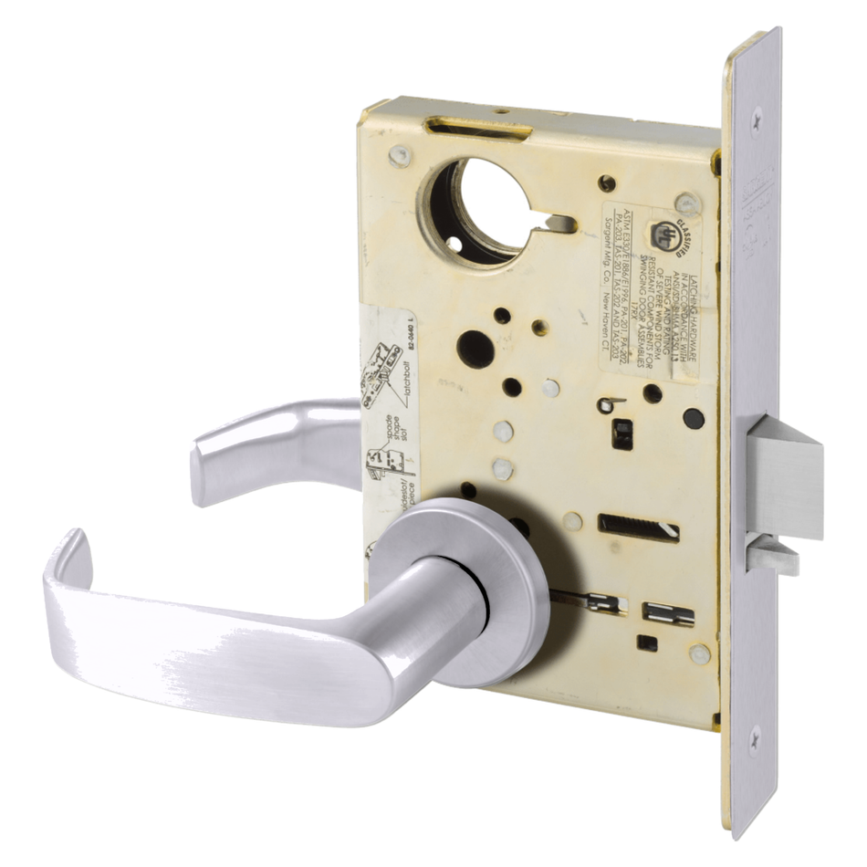 Sargent 8215 Passage or Closet Function, Non-Keyed Heavy Duty Mortise Lock, Grade 1