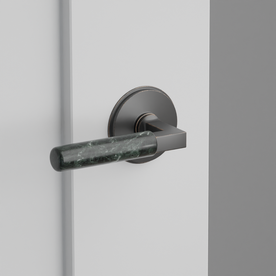 Emtek Green Marble Lever with Watford Rosette